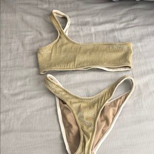Gold triangl bikini